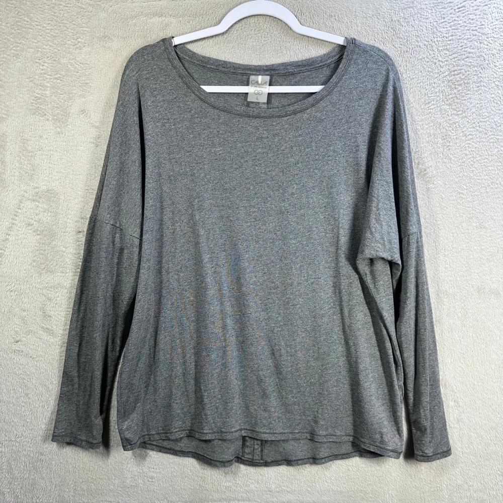 CALIA by Carrie Underwood Gray Long-Sleeve Scoop Neck Top